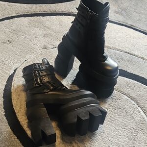 Dolls Kill Black Chunky Platform Boots
